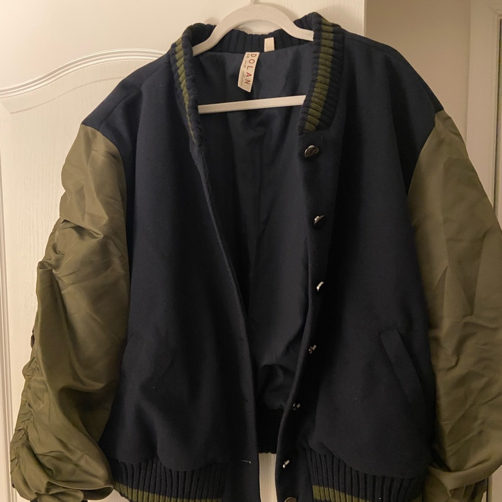 Navy and Olive Varsity Jacket